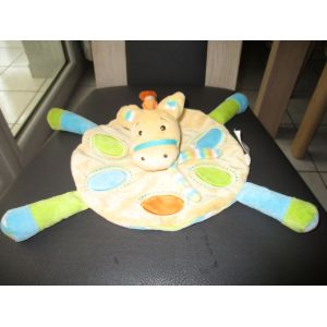 Doudou Plat Cheval/Âne/Poney Bleu/Vert/Orange Kimbaloo - Occasion