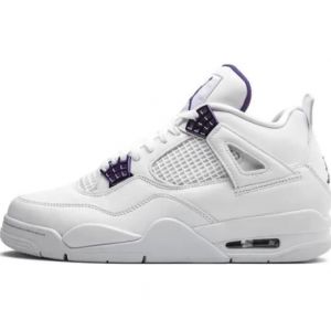 Baskets Air Jordan 4 Chaussures Retro Metallic Purple Blanc Pour Homme Taille 46 - Occasion