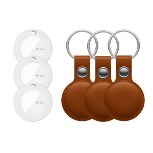 Pack 3 Trackers Mitag + &Eacute;tui Cuir Porte-Cl&eacute;s Marron Mili - Occasion