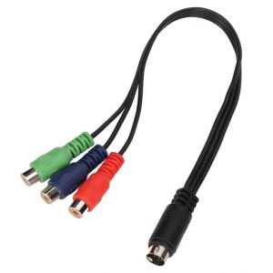 Haofy Câble MINI DIN 9 Broches vers 3, Rouge Vert Bleu 11,8 Pouces, Câble Professionnel MINI DIN 9 Broches Mâle vers 3 Femelle pour équipement Vidéo - Occasion