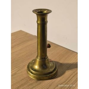 Ancien Bougeoir À Bouton Poussoir - En Laiton - Occasion
