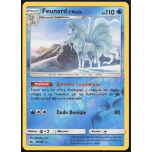 Carte Pokémon Feunard D&#39;Alola 28/147 Reverse Ombres Ardentes Français - Occasion