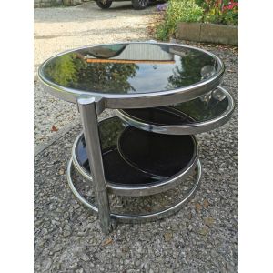 Table Ronde En M&eacute;tal, Basse 3 Plateaux - Occasion