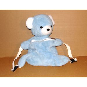 Peluche Ours Bleu Vintage Nounours Sac A Dos Ou Range Pyjama 36 Cm - Occasion