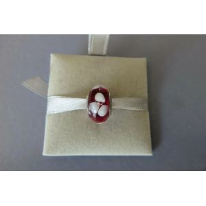 Charm 217 Perle Murano Rouge Blanche Argent Amore & Baci - Occasion