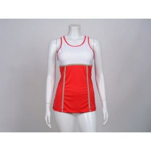 Top De Sport Ou Autre Blanc Et Rouge Avec Brassi&egrave;re Int&eacute;gr&eacute;e Taille M Java De Captain Tortue - Occasion