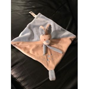 Doudou Plat Lapin Beige Et Marron Etoiles Bleu Mailou Tradition - Occasion