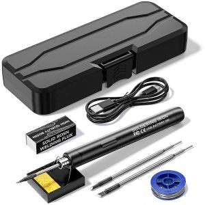 Fer à souder portable rechargeable USB 3 vitesses Température réglable Réparation électrique Outil de fer à souder Noir - Occasion