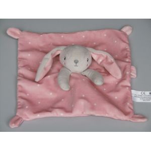 Doudou Lapin Plat Rose Gris Étoiles Blanches Simba Toys - Occasion