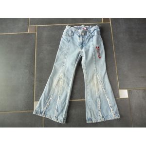 Jean Vynil Fraise Bleu Clair 4 Ans Patte D'éléphant - Occasion