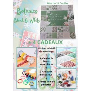 Papier Scrapbooking Bloc De 24 Feuilles 30,5 X 30,5 Cm Th&egrave;me "Botanics Black & White - Occasion