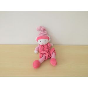 Doudou Souris Fille Rose Blanche Kimbaloo - Occasion