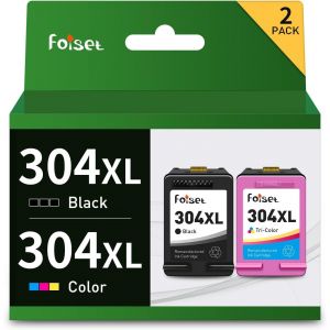 Foiset Cartouches d'encre remanufacturées pour HP 304XL Remplacement pour HP 304 XL pour HP Envy 5010 5020 5030 5032 Deskjet Envy 2620 2630 3720 3730 3750 3760 2622 2632 2633 2634(1 noir, 1 tricolore) - Occasion