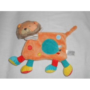 Doudou Simba Nicotoy Kiabi Lion Plat Orange Rond Bleu Pattes Simba Toys Vert Jaune Tigre Jungle - Occasion