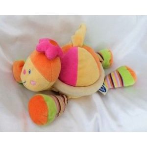 Doudou Peluche Tortue Musical Jaune Orange Vert Fleur Rose Mots D'Enfants - Occasion