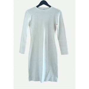 Robe Creme Ivoire En Laine. Antonelle. Laine Merinos. Acrylique. Taille 1 / 36 - Occasion