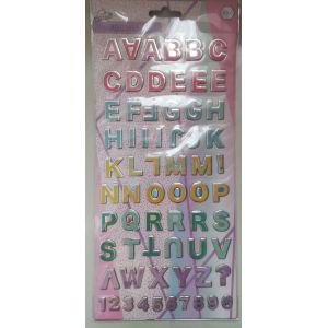 Planche Stickers Autocollants Alphabet Et Chiffres Pour Scrapbooking, Carterie, Décoration... - Occasion