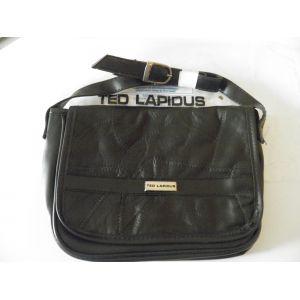 Sac Ted Lapidus Bandoulière En Cuir D'agneau Noir, Porté Épaule - Occasion