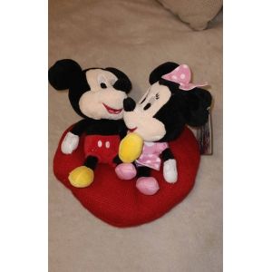 Peluche Disney Mickey Et Minnie En Forme De Coeur - Occasion