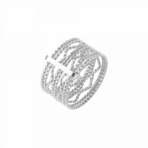 Bague Argent Anneaux Ondul&eacute;s - Occasion