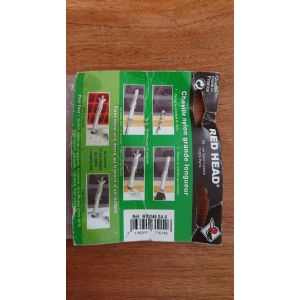 4 chevilles nylon grande longueur marque Red head Long force: 4 chevilles d 10 x 145 mm- 4 tirefonds. Tous types de murs: Béton, pierre, brique pleine, parpaing plein, brique creuse, parpaing creux. - Occasion