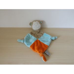 Doudou Singe Beige Bleu Orange Tape À L'oeil - Occasion