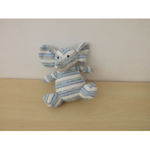 Doudou Elephant Blanc Bleu Jellycat - Occasion