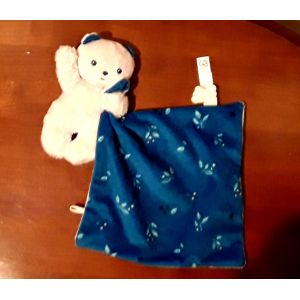 Doudou Ours Kaloo Blanc / Bleu - Occasion