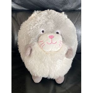 Doudou peluchegros chat gris et blanc nez rose les comptoirs du monde 20cm - Occasion