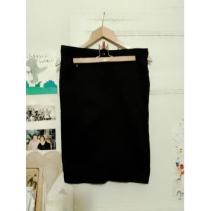 Jupe Noire Fendue Au Dos 40 L Vintage Années 90 Version Sud. - Occasion