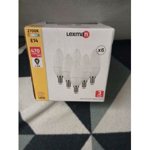 Lot De 6 Ampoules Led Plastique, Flamme, E14, 470lm = 40w, Blanc Chaud, Lexman - Occasion