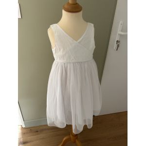 Robe De C&eacute;r&eacute;monie Blanche Coton&Tulle Nky 5 Ans - Occasion