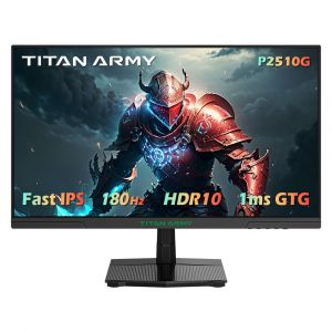 Moniteur de jeu TITAN ARMY P2510G, écran IPS RAPIDE 24,5'' 1920*1080, taux de rafraîchissement de 180 Hz, HDR10, 99 % sRGB, 1 ms GTG, synchronisation adaptative, OD dynamique, assistance au jeu - Occasion