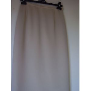 Jupe Beige, Longue, Doublée, Fendue Derriere, Cacharel - Occasion