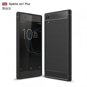 Coque Souple Noire Pour Sony Xperia Xa1 Plus Design Carbone Effet Brossé - Occasion