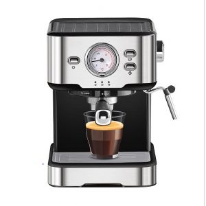 PSH11-SR 3-in-1 Semi-Automatic Coffee Maker-19Bar Extraction for 1/2 Cups, 51mm Grounding Hammer, Touch-Activated 1050W Steam System, Capsule + Ground Coffee + Milk Foam Blend, Steam-Driven - Occasion