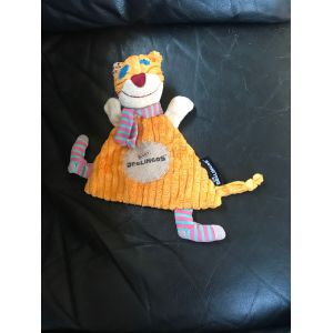 DOUDOU DEGLINGOS CHAT ÉCHARPE VIOLET BLEU ORANGE PLAT - RONRONOS - Occasion