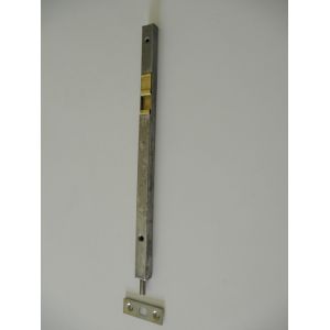 Verrou à Entailler, Onglet Laiton, Coffre Acier brut 17X13x350 + Gache plate, pour Porte demi-fixe haute - Occasion