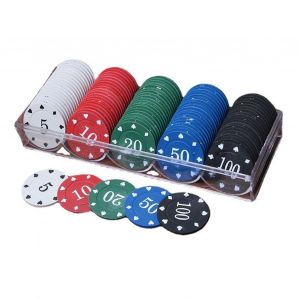 Jeu De Jetons De Poker, 100 Pi&egrave;ces, 5 D&eacute;nominations, Impression Claire, Pi&egrave;ce De Monnaie Exquise Avec Bo&icirc;te De Rangement Pour Jeu De Table - Occasion
