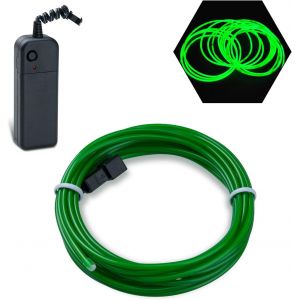 Flexible El Fil Tube N&eacute;on Light Avec Contr&ocirc;leur 3 Modes Led Lumi&egrave;re De Voiture Dance Partie De Mariage Bar Int&eacute;rieur Et Ext&eacute;rieur D&eacute;cor (Vert Jade, 9 Pi) - Occasion