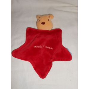 Winnie L'ourson Rouge Doudou Disney Etoile Gsa Plat Rouge - Occasion