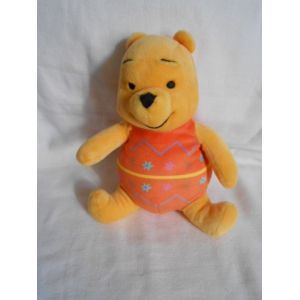 Doudou Winnie Nicotoy Orange Jaune Fleurs Disney Simba Toys Dickie Assis 16cm - Occasion