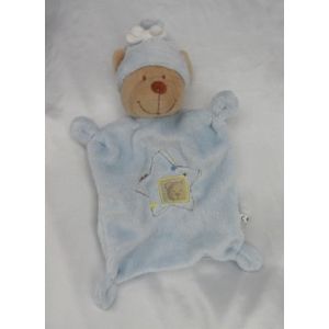 Doudou Peluche Plat Ours Bleu Beige &Eacute;toile Nicotoy - Occasion