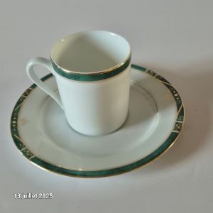 Tasses &Agrave; Caf&eacute; Philippe Deshoulieres Scala Filet Or 8 Cl Porcelaine De Limoges - Occasion
