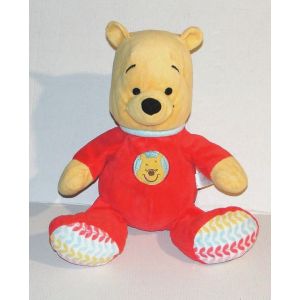 doudou winnie l&#39;ourson en grenouillere - peluche ours disney pyjama rouge nicotoy - Occasion