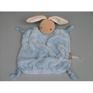 Doudou Lapin Plat Bleu Beige Plume Kaloo - Occasion