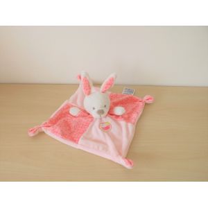 Doudou Lapin Blanc Rose Pois Oiseau Mots D'enfants - Occasion