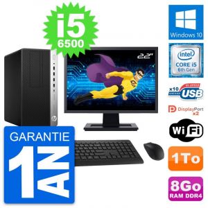 PC Tour HP ProDesk 600 G3 Ecran 22" i5-6500 RAM 8Go Disque 1To Windows 10 Wifi - Occasion