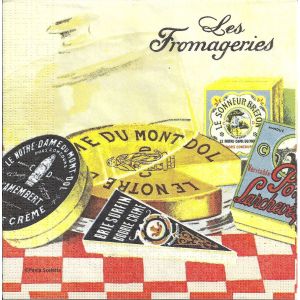 Lot De 2 Serviettes Déco Papier Designer Collection: Plateau De Fromages - Occasion