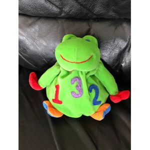 Doudou Peluche Grenouille Verte 1-2-3 Hochet 17cm - Occasion